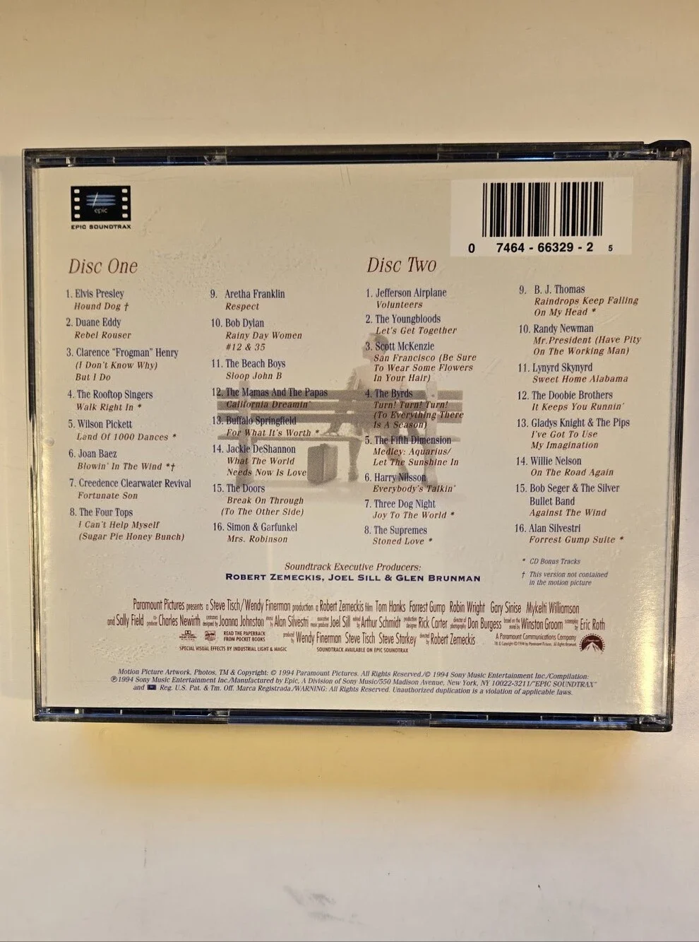 Forrest Gump The Soundtrack 32 American Classic Songs on 2 CDs